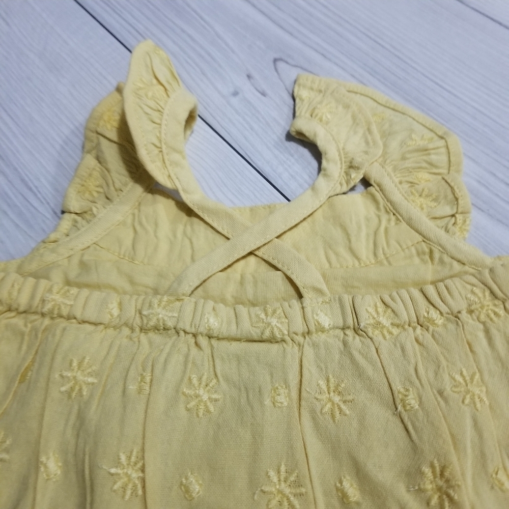 Old Navy Yellow floral flutter sleeve dress Size 6-12 mo NWT - Picture 3 of 13